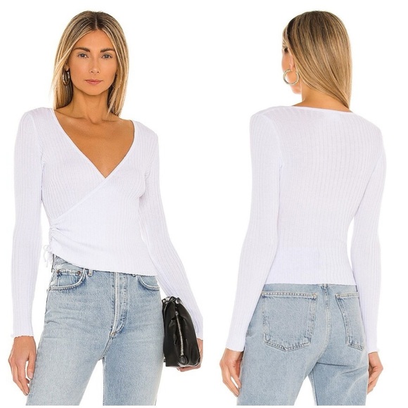 $108 LOVERS + FRIENDS RIBBED WRAP MAJORELLE FOR LOVE LEMONS TULAROSA REVOLVE Y2K - Picture 3 of 10